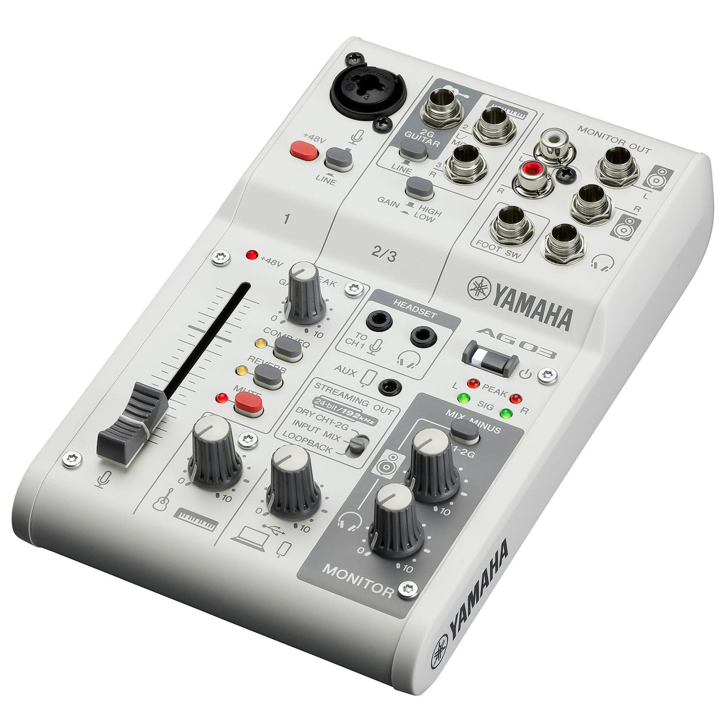 Yamaha AG03MK2 3-Channel Mixer USB Interface White