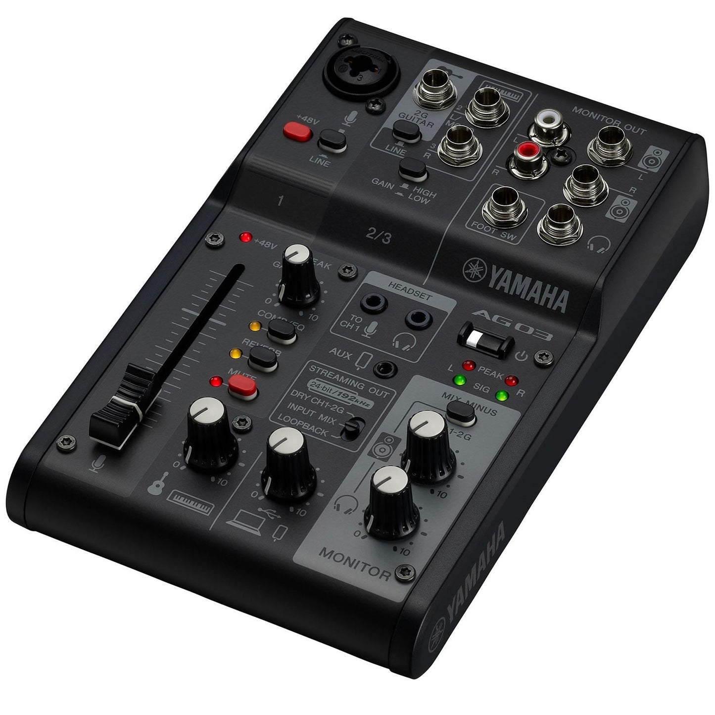 Yamaha AG03MK2 3-Channel Mixer USB Interface Black
